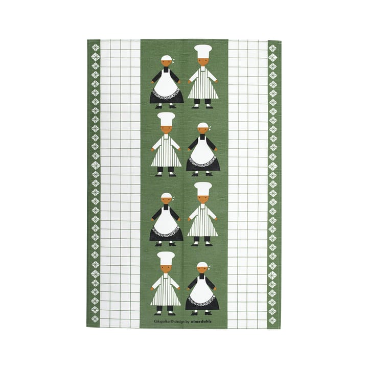 Kökspolka theedoek - groen - Almedahls
