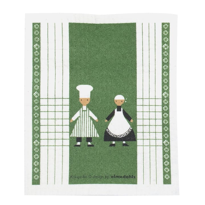 Kökspolka vaatdoek, groen Almedahls