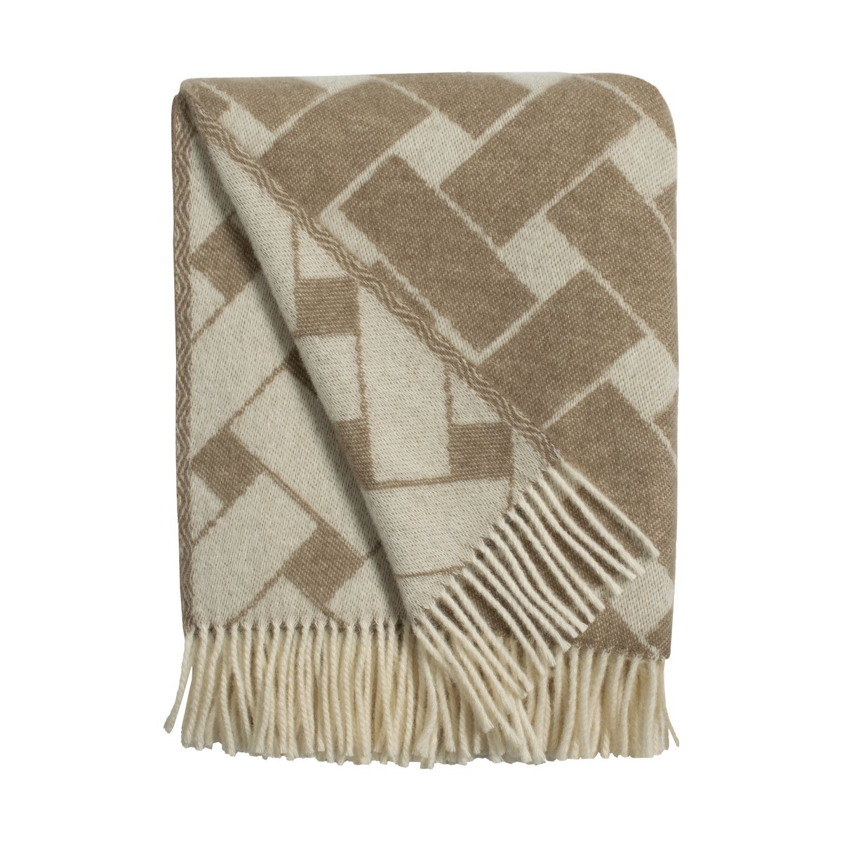 Almedahls Korg deken 130x170 cm Bruin-offwhite | Scandinavisch Interieur | Wollen dekens & spreien | Bruin