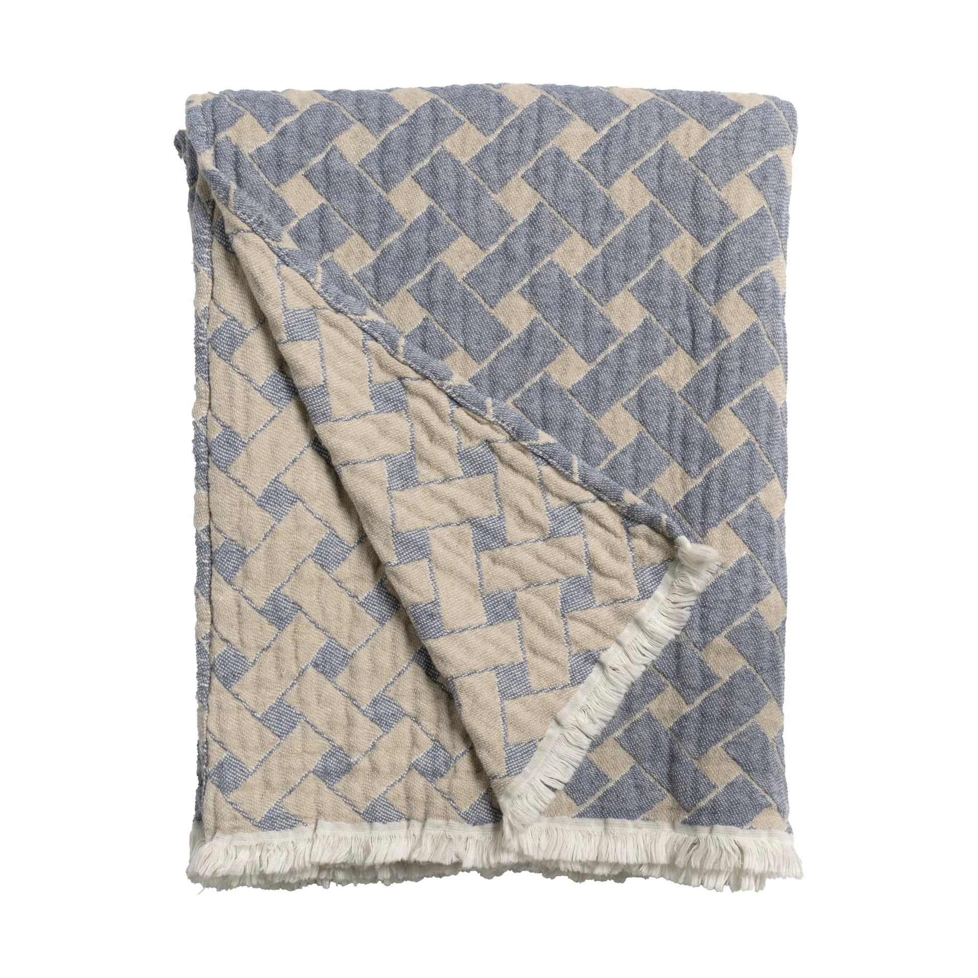 Korg plaid 170x120 cm, Blauw-beige Almedahls