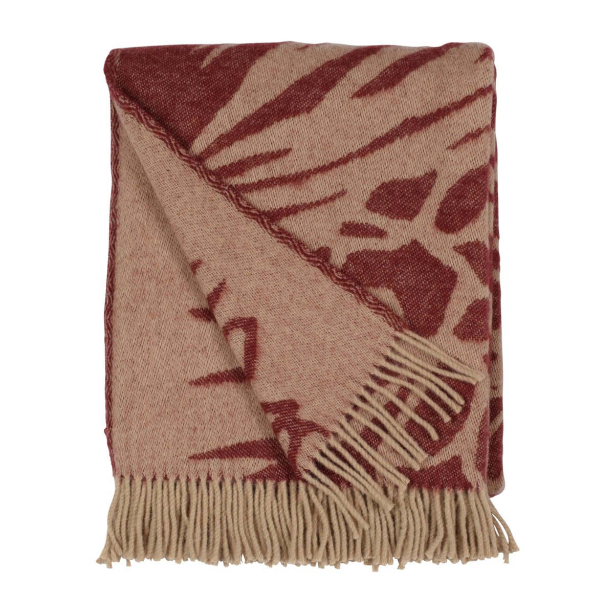 Almedahls Kotteri plaid 130x170 cm Wijnrood-beige | Scandinavisch Interieur | Wollen dekens & spreien | Rood