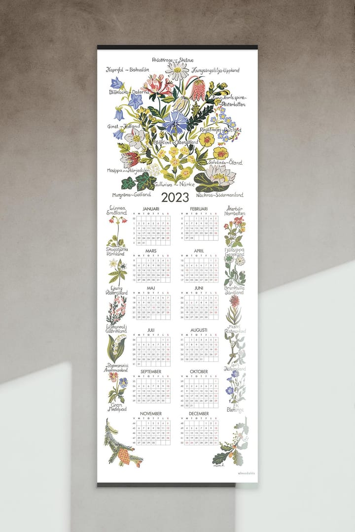 Landschapsbloemen kalender 2023, 35x90 cm Almedahls