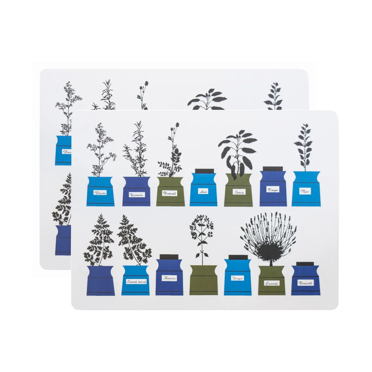 Persons kryddskåp placemat 30x40 cm 2-pack, Blauw Almedahls