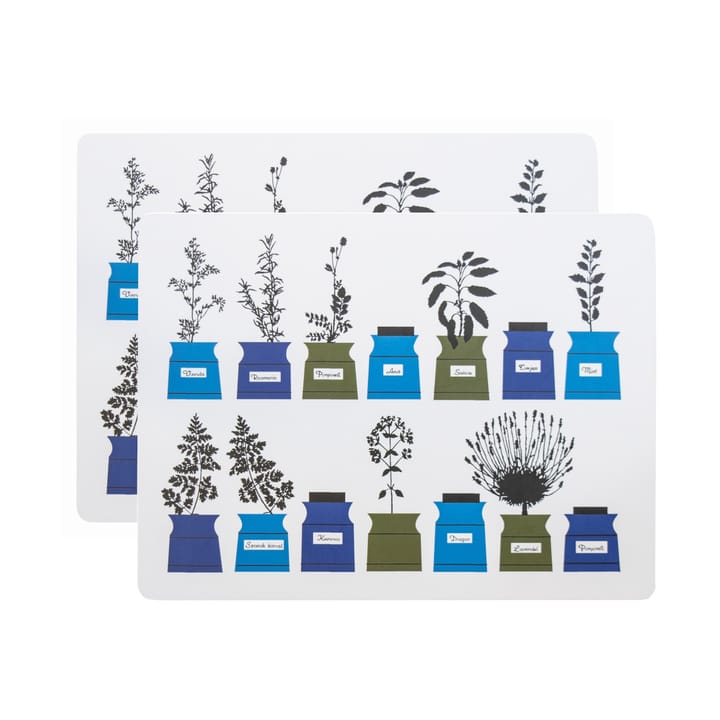 Persons kryddskåp placemat 30x40 cm 2-pack - Blauw - Almedahls