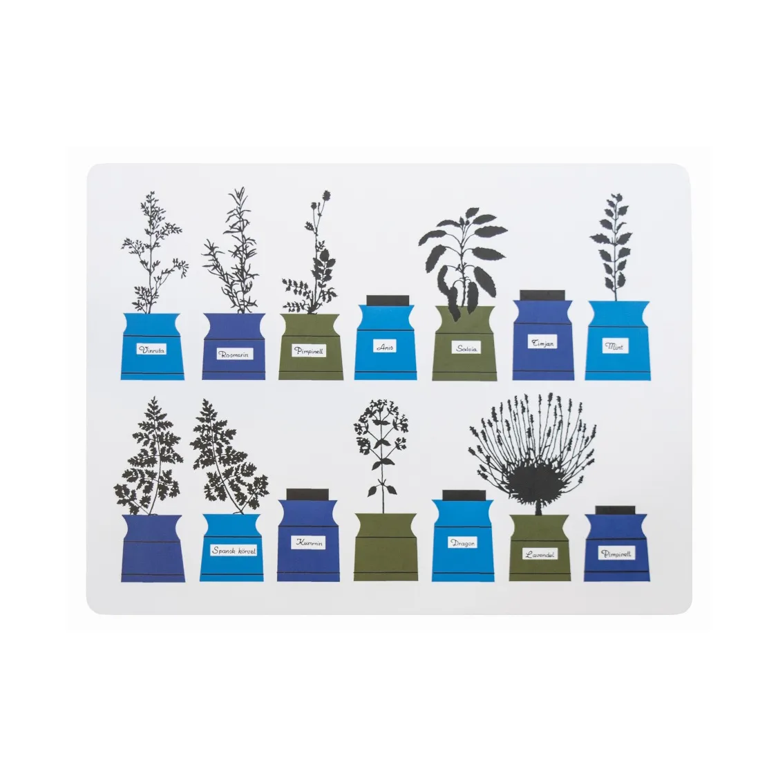Persons kryddskåp placemat 30x40 cm 2-pack, Blauw Almedahls