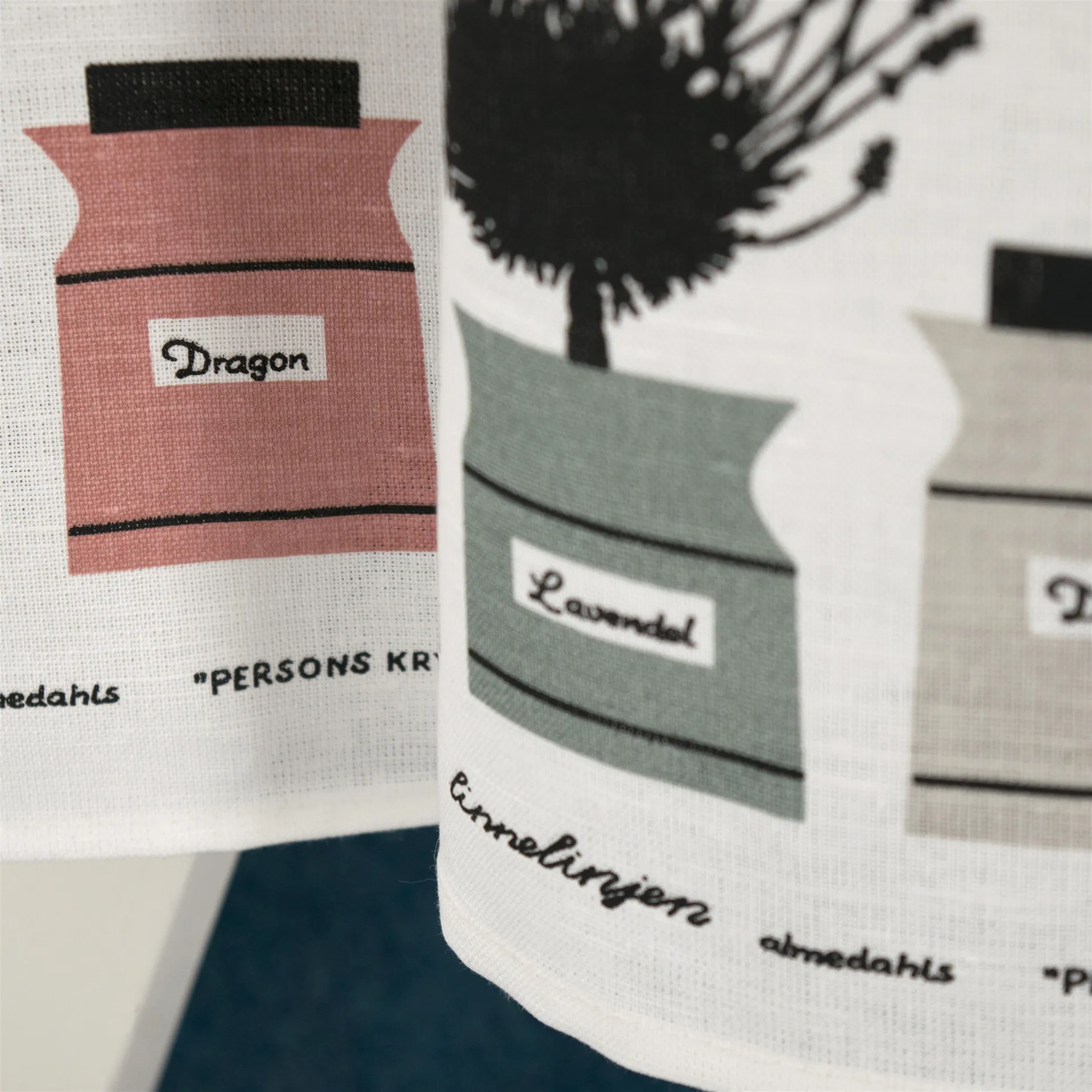 Perssons kryddskåp theedoek, groen-roze Almedahls