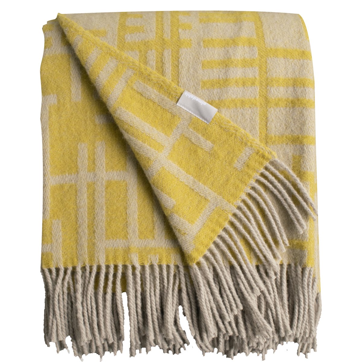 Almedahls Pickepin plaid 130x170 cm Olijf (geel) | Scandinavisch Interieur | Wollen dekens & spreien | Geel