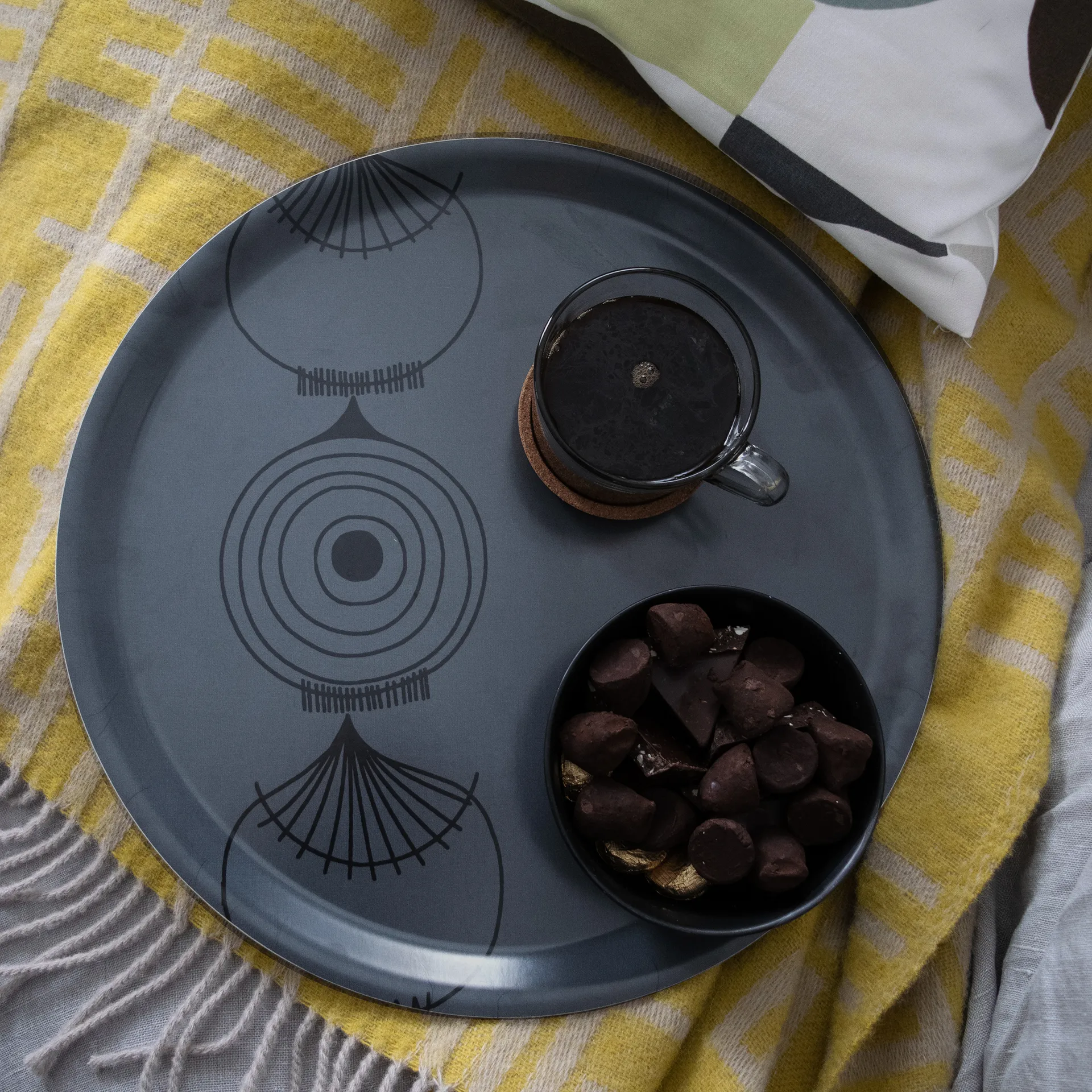 Pickepin plaid 130x170 cm, Olijf (geel) Almedahls