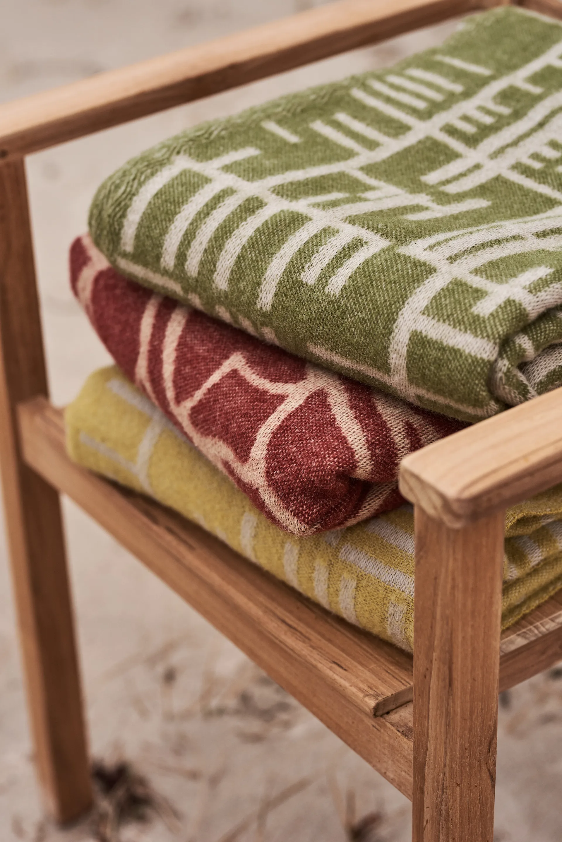 Pickepin plaid 130x170 cm, Olijf (geel) Almedahls