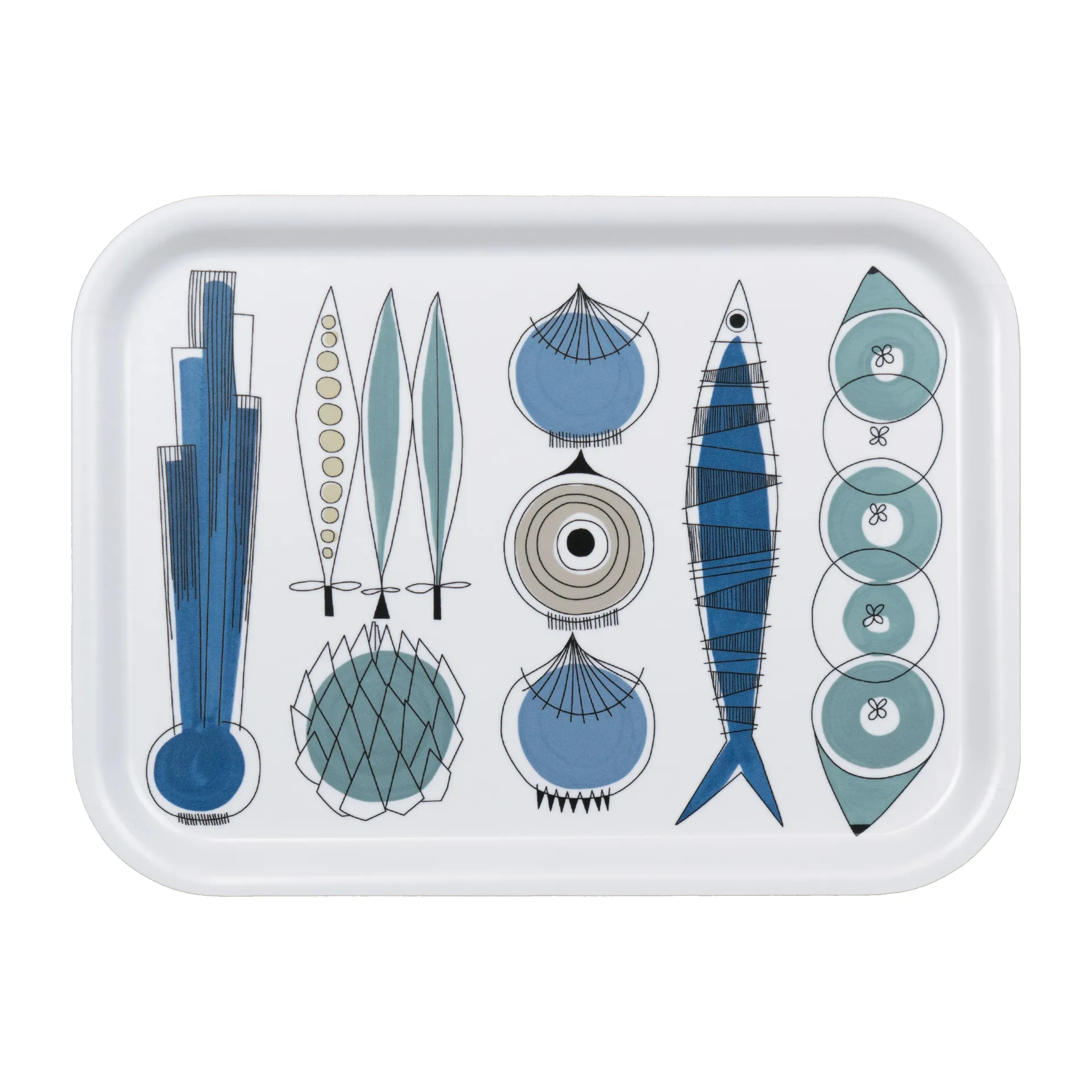 Picknick dienblad 20x27 cm, Blauw-beige Almedahls