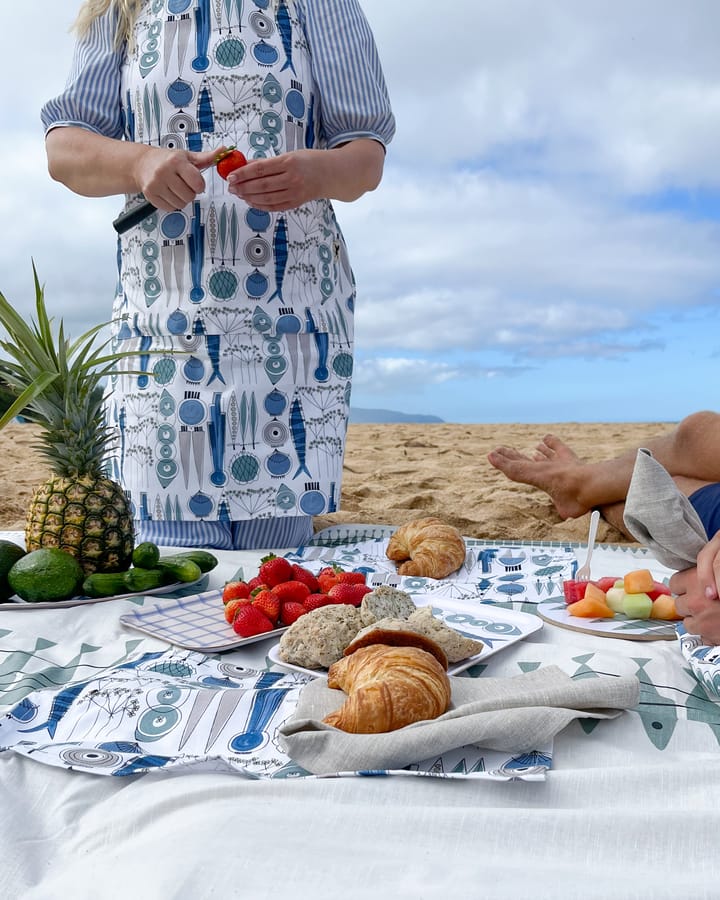 Picknick dienblad 20x27 cm, Blauw-beige Almedahls