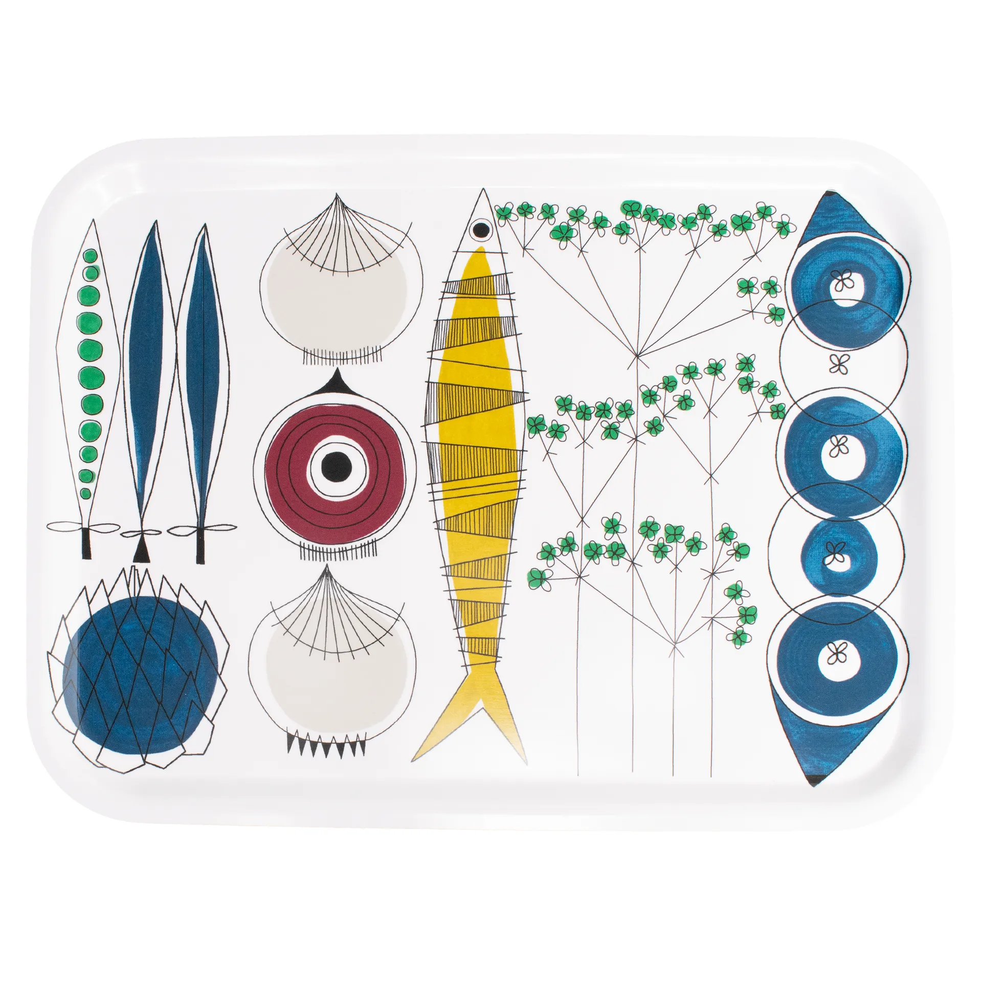 Picknick dienblad 20x27 cm, Blauw-multi Almedahls
