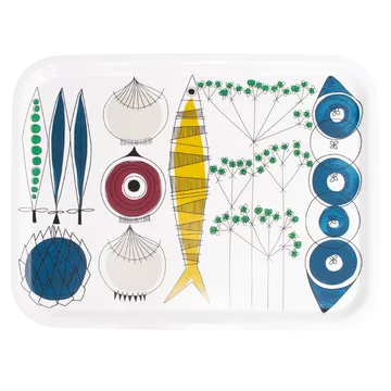 Picknick dienblad 20x27 cm - Blauw-multi - Almedahls