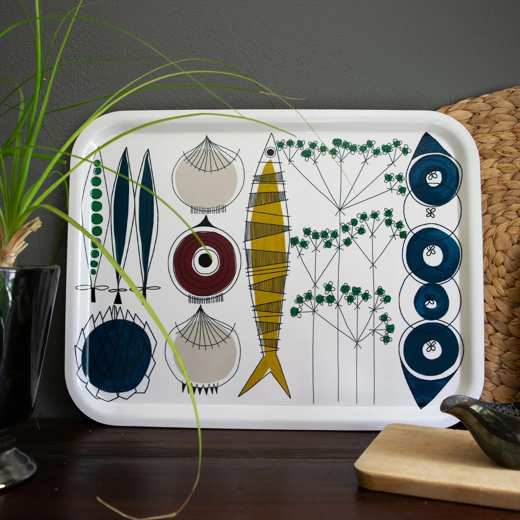 Picknick dienblad 33x43 cm, Blauw-multi Almedahls