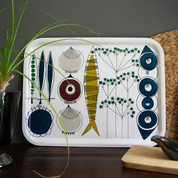 Picknick dienblad 33x43 cm - Blauw-multi - Almedahls
