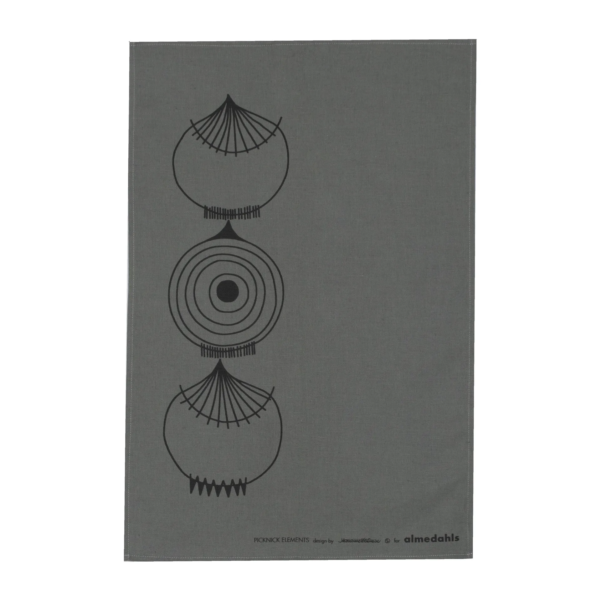 Picknick Elements keukenhanddoek 47x70 cm, Grijs Almedahls