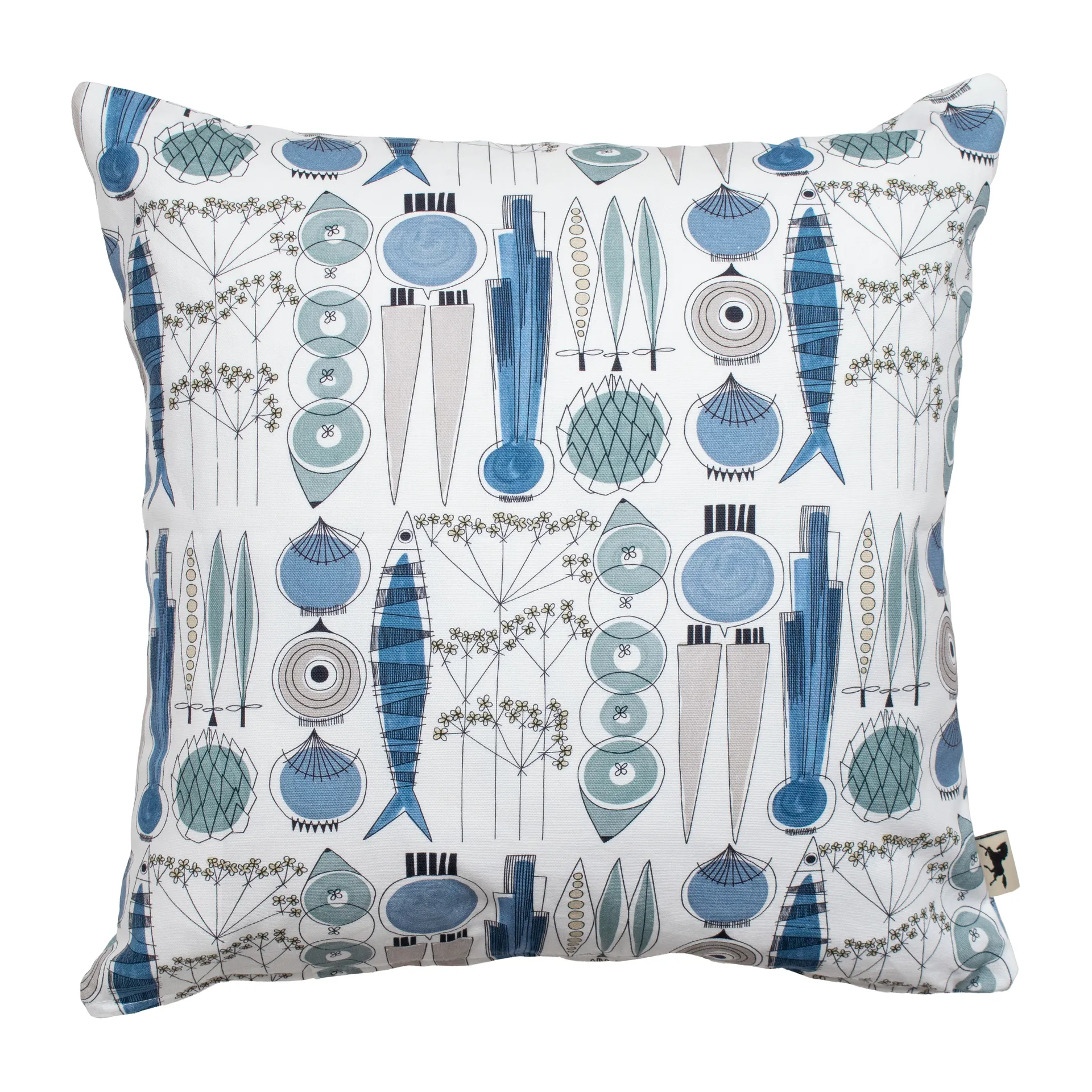 Picknick kussenhoes 47x47 cm, Blauw-beige Almedahls