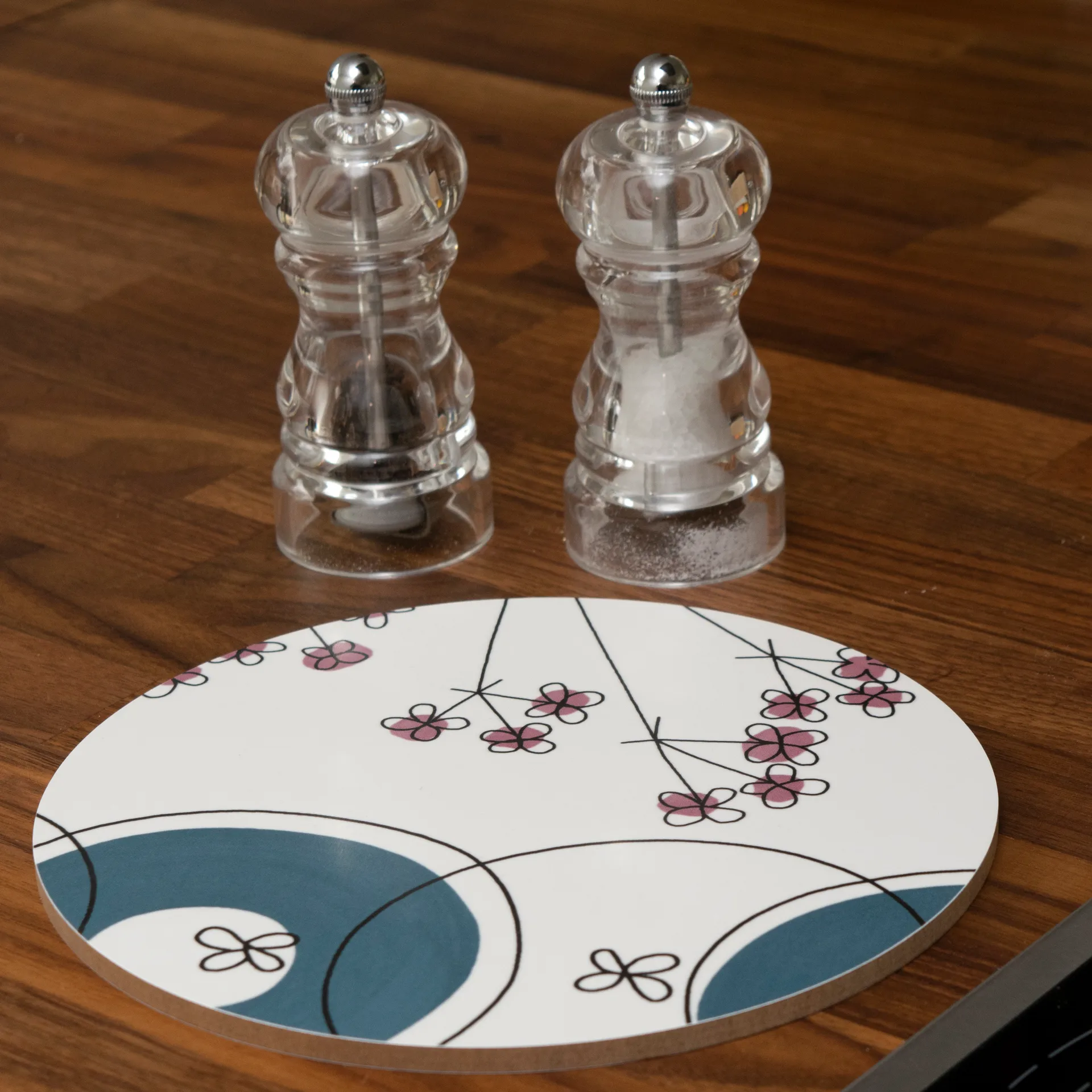 Picknick onderzetter (pannen), blauw-roze Almedahls