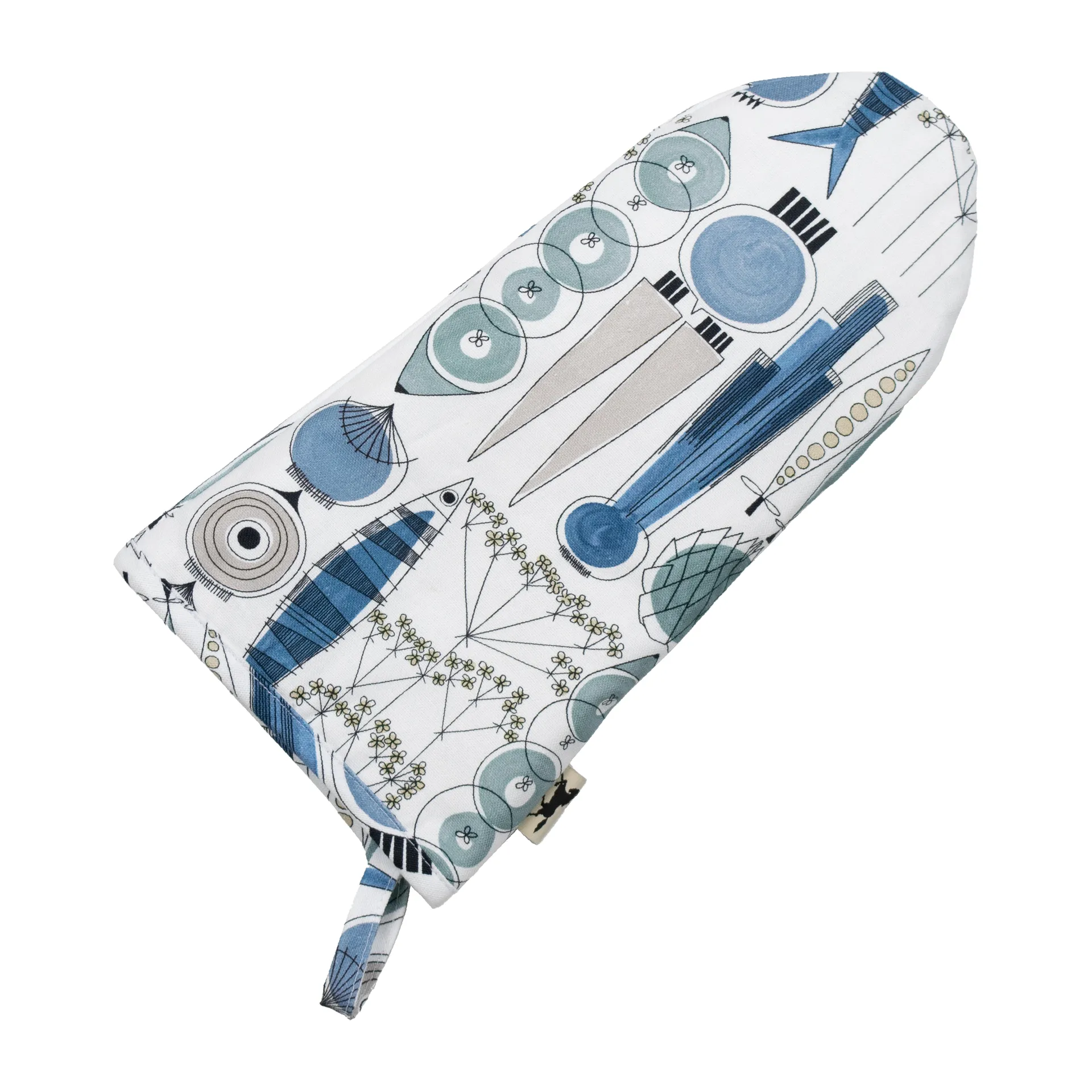 Picknick ovenwant klein patroon, Blauw-beige Almedahls