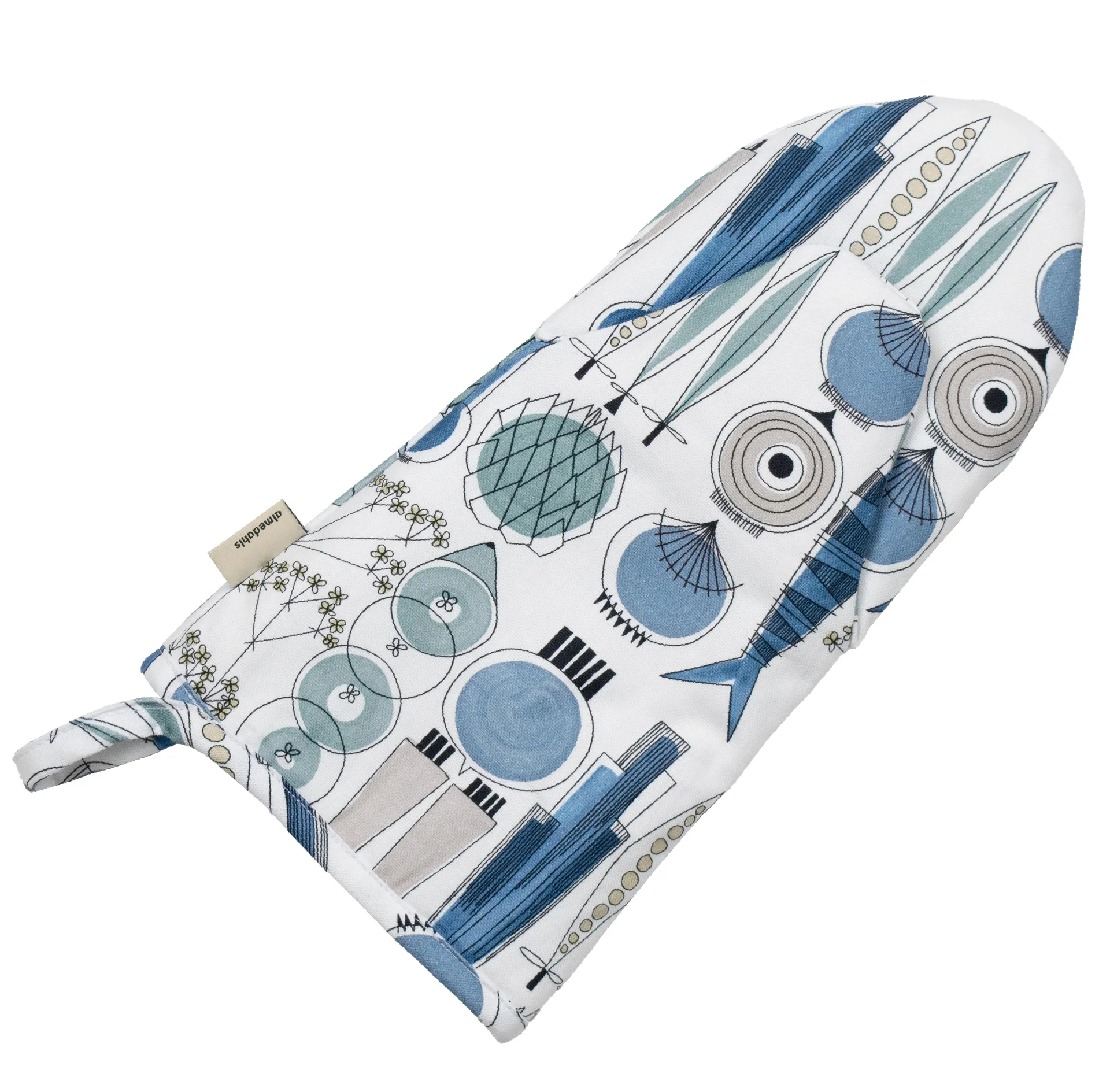 Picknick ovenwant klein patroon, Blauw-beige Almedahls