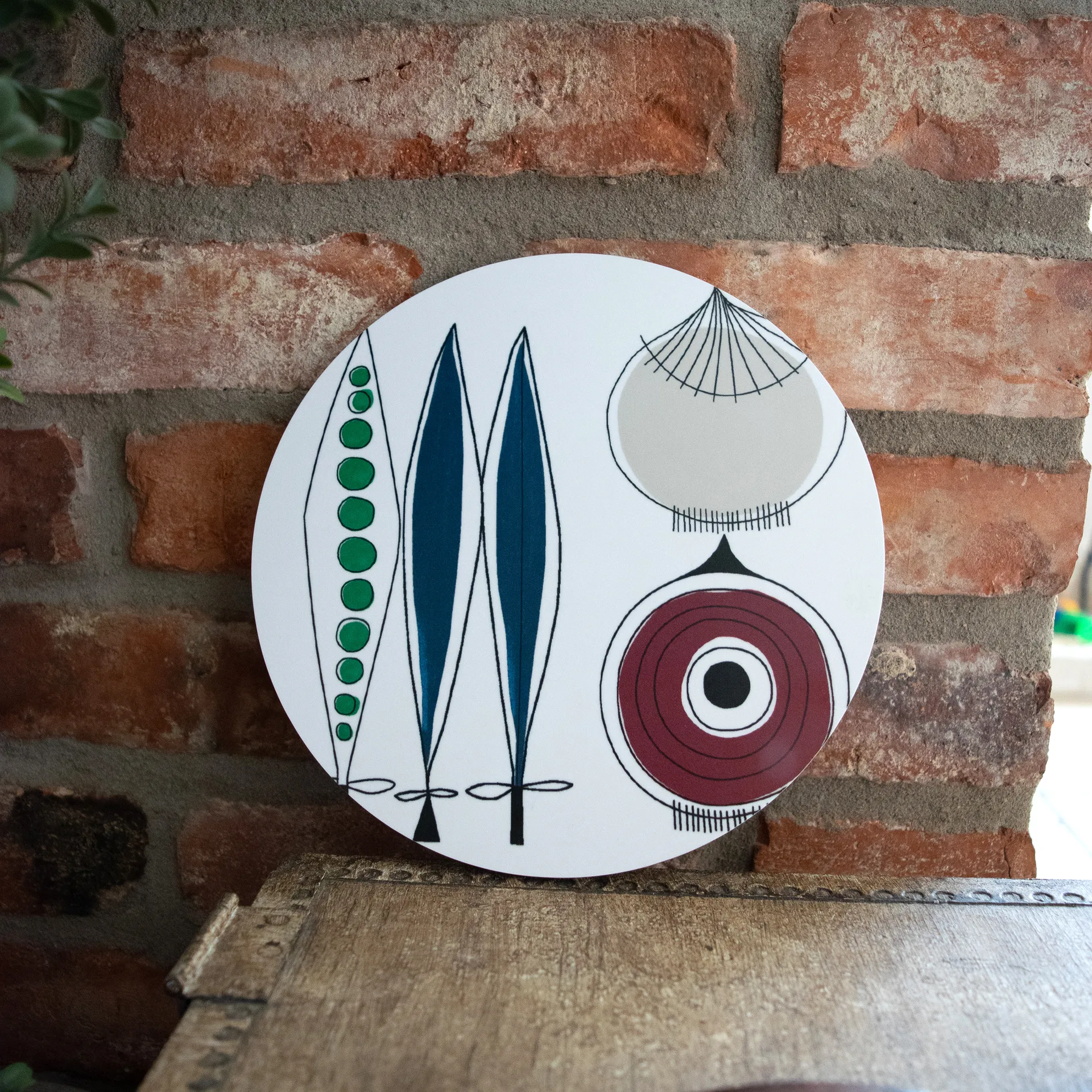 Picknick pannenonderzetter ui Ø21 cm, Blauw-multi Almedahls