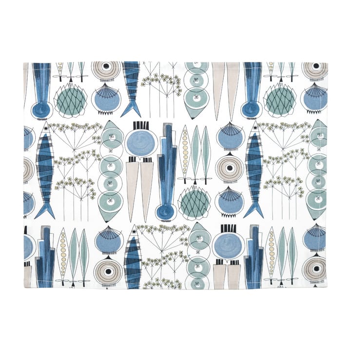 Picknick placemat 34x45 cm 2-pack - Blauw-beige - Almedahls