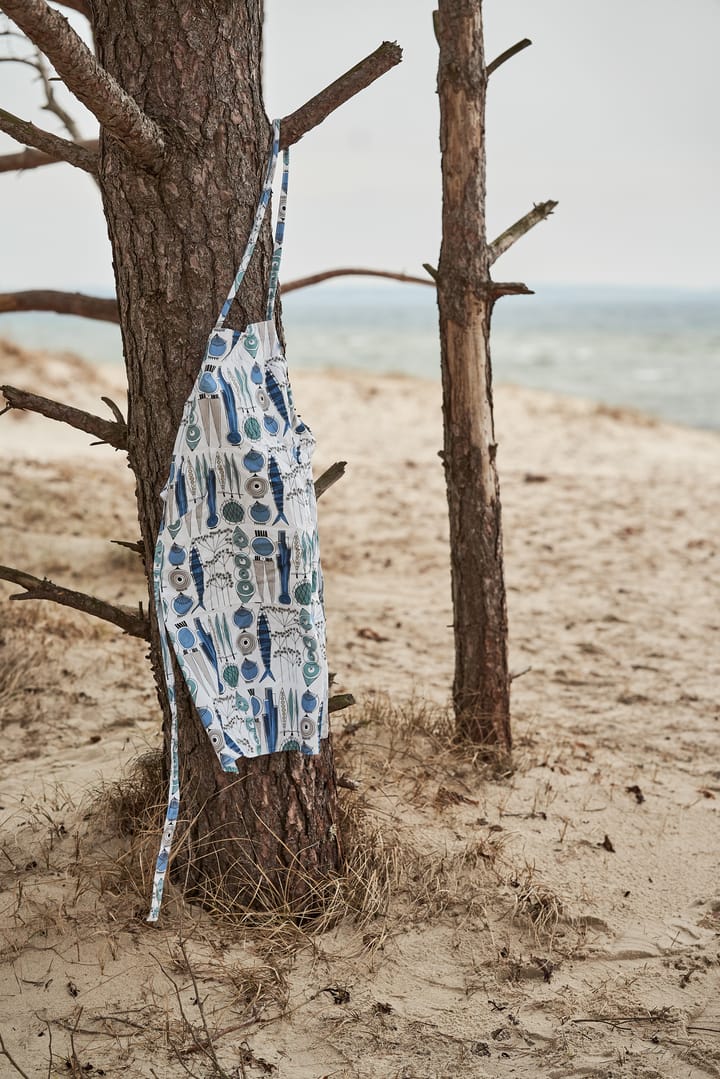Picknick schort klein patroon, Blauw-beige Almedahls