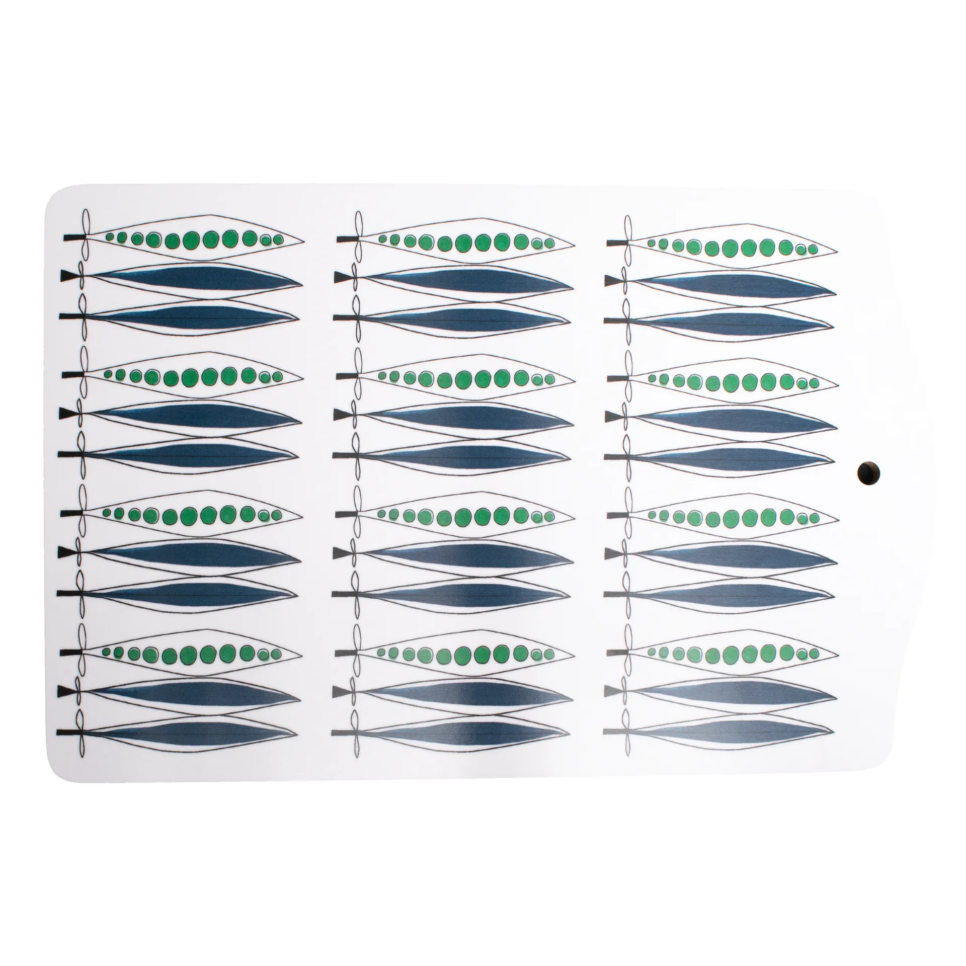 Picknick serveerplank erwten 20x30 cm, Blauw-multi Almedahls