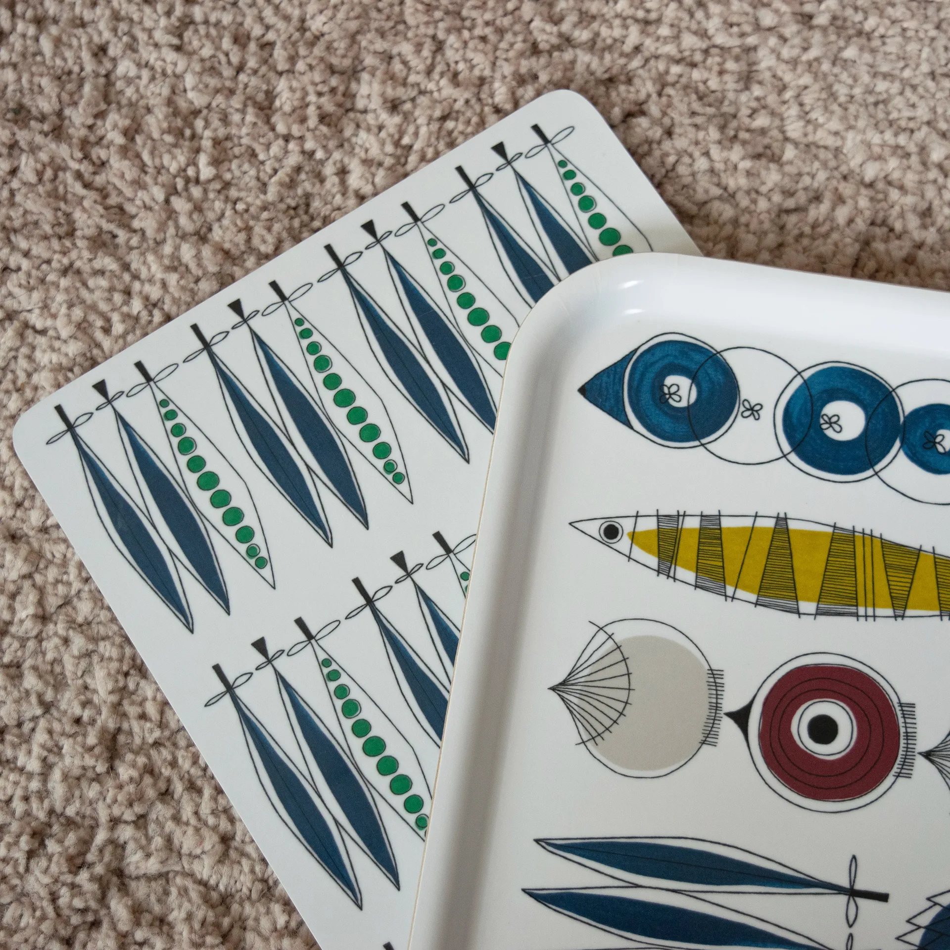 Picknick serveerplank erwten 20x30 cm, Blauw-multi Almedahls