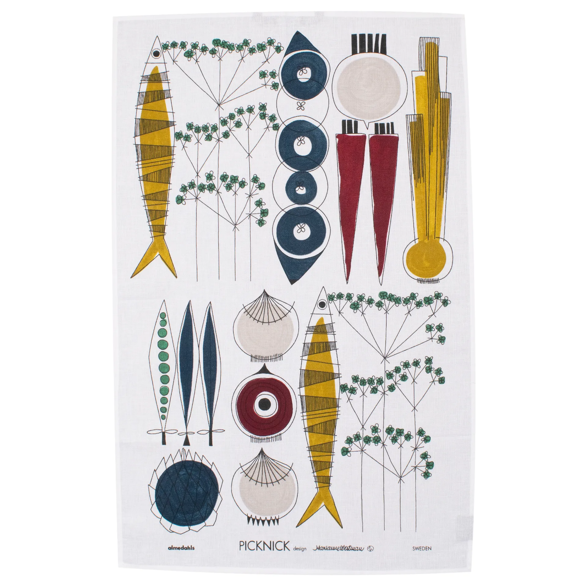 Picknick theedoek, Blauw-multi Almedahls