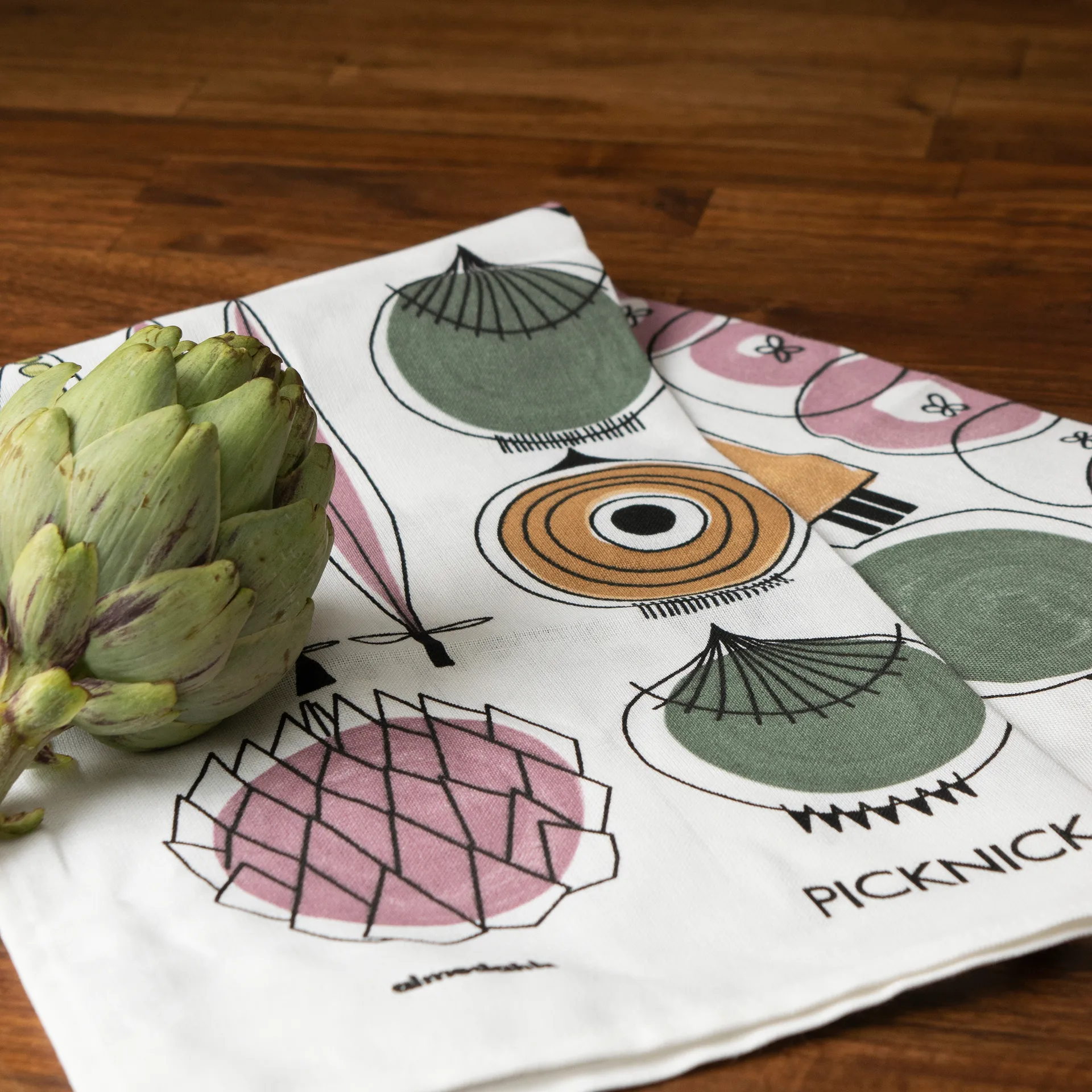 Picknick theedoek, blauw-rose Almedahls