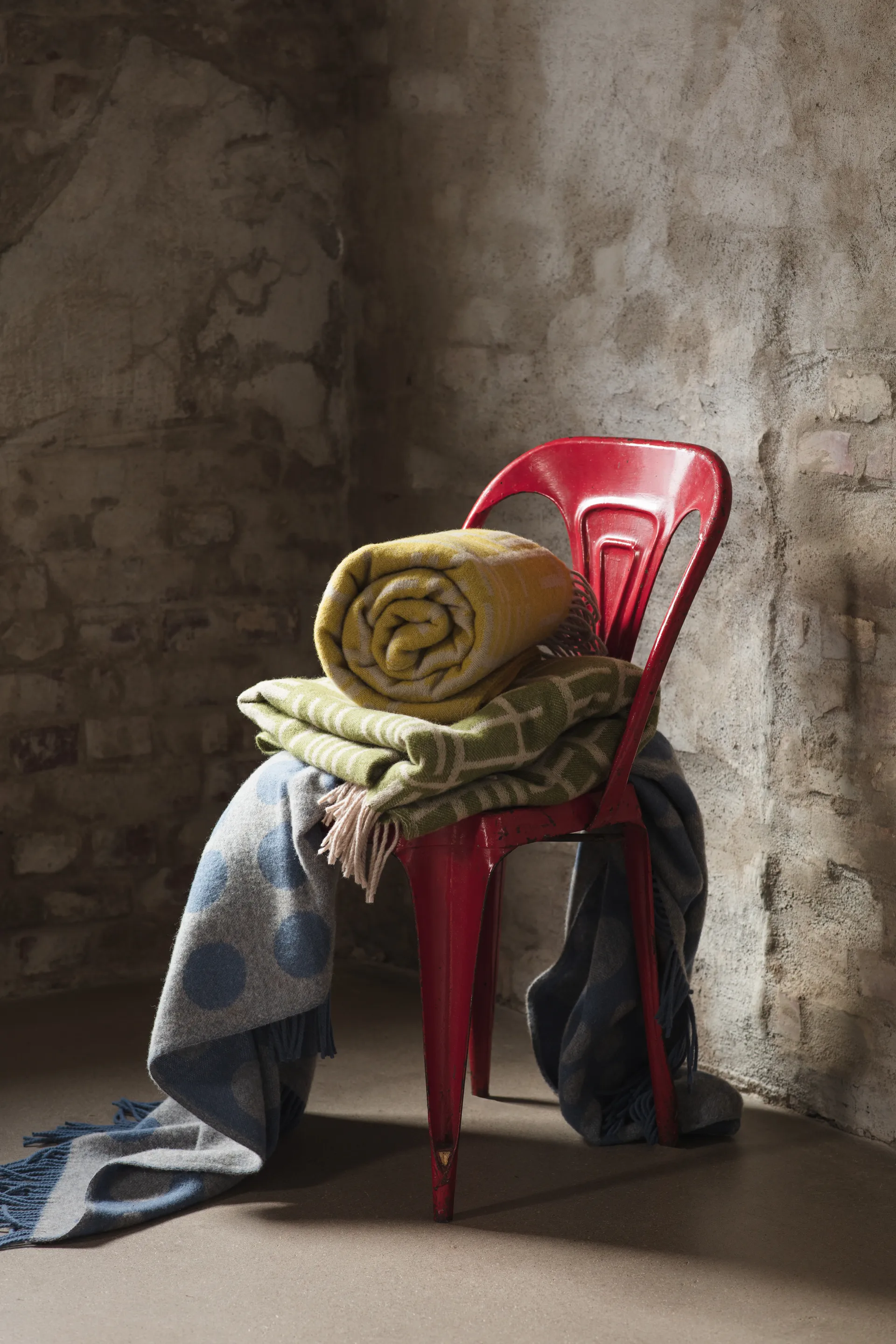 Pricktyg plaid 130x170 cm, Blauw-beige Almedahls