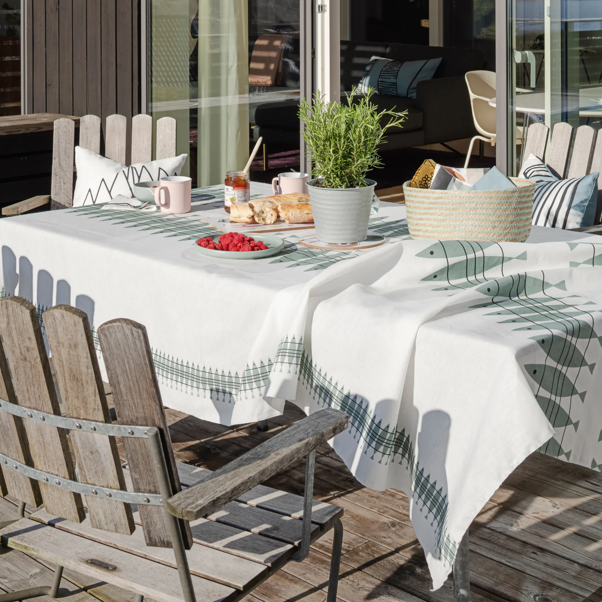 Sill gewaxte stof 145x220 cm, Groengrijs Almedahls