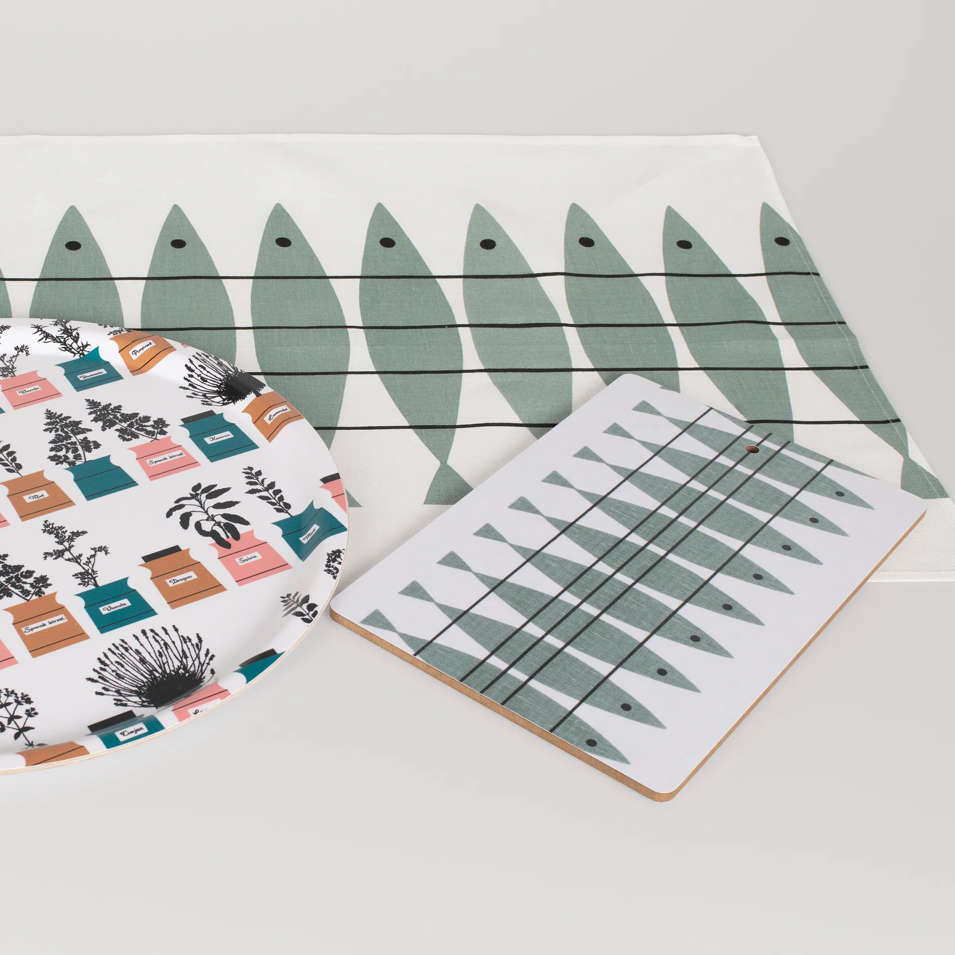 Sill serveerplank, Groen-grijs Almedahls