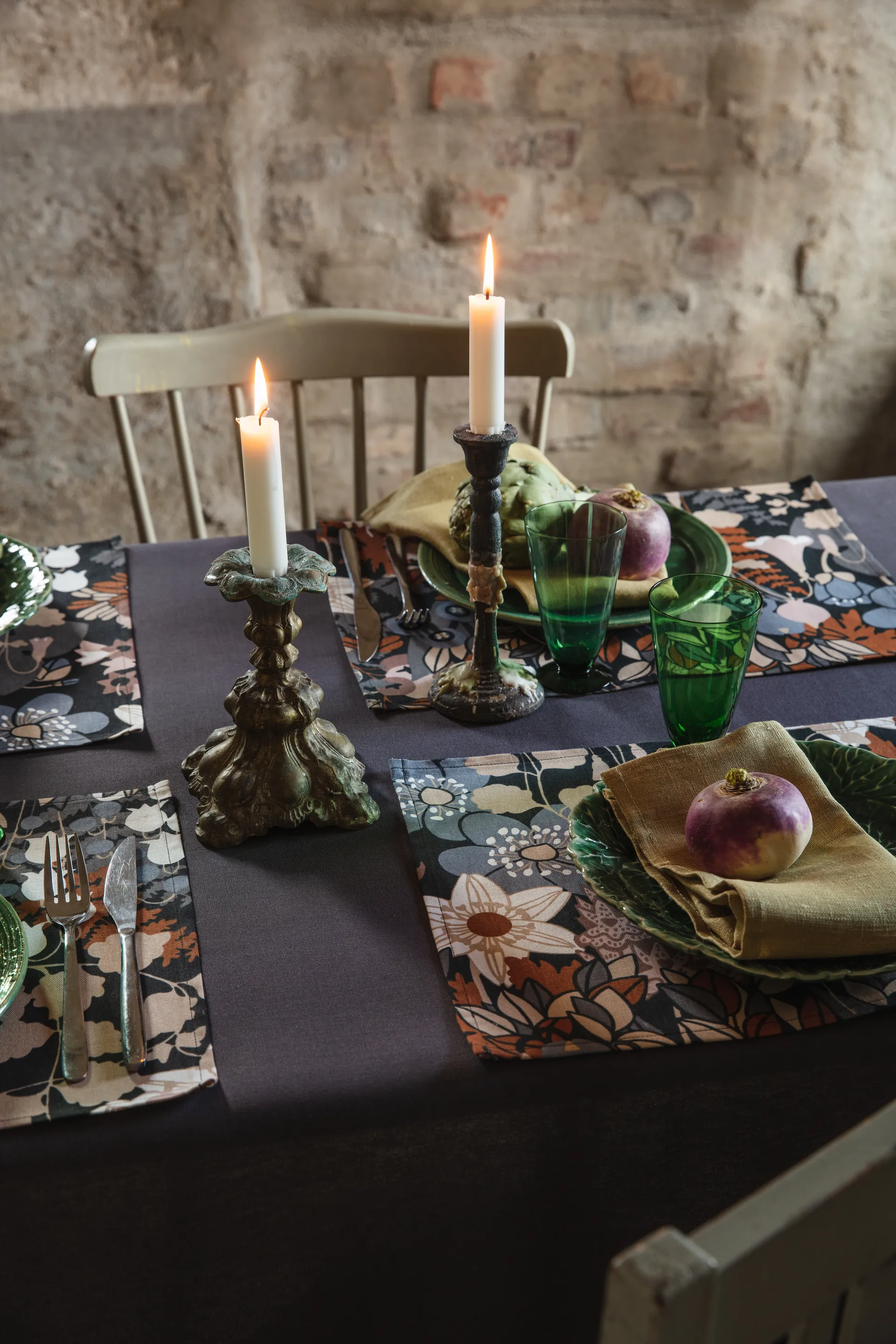 Skogen placemat 34x45 cm 2-pack, Blauw-bruin Almedahls