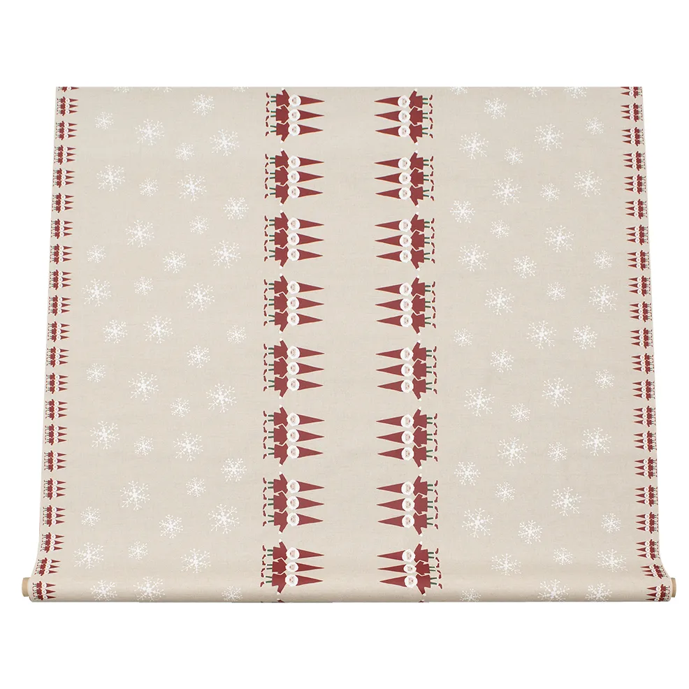 Tomtenisse stof grote kerstmannen, Beige Almedahls