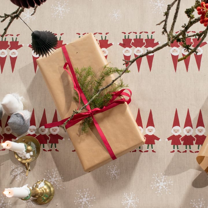 Tomtenisse stof grote kerstmannen, Beige Almedahls