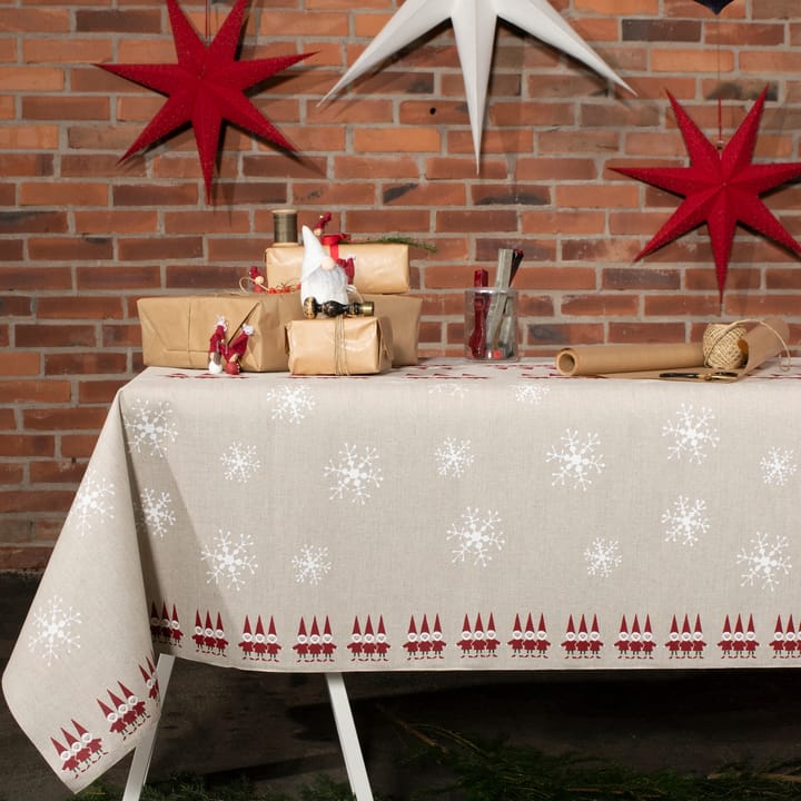 Tomtenisse stof grote kerstmannen, Beige Almedahls