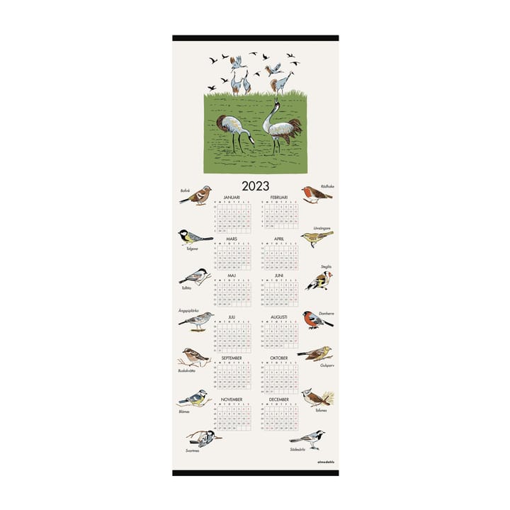 Zweedse vogels kalender 2023 - 35x90 cm - Almedahls