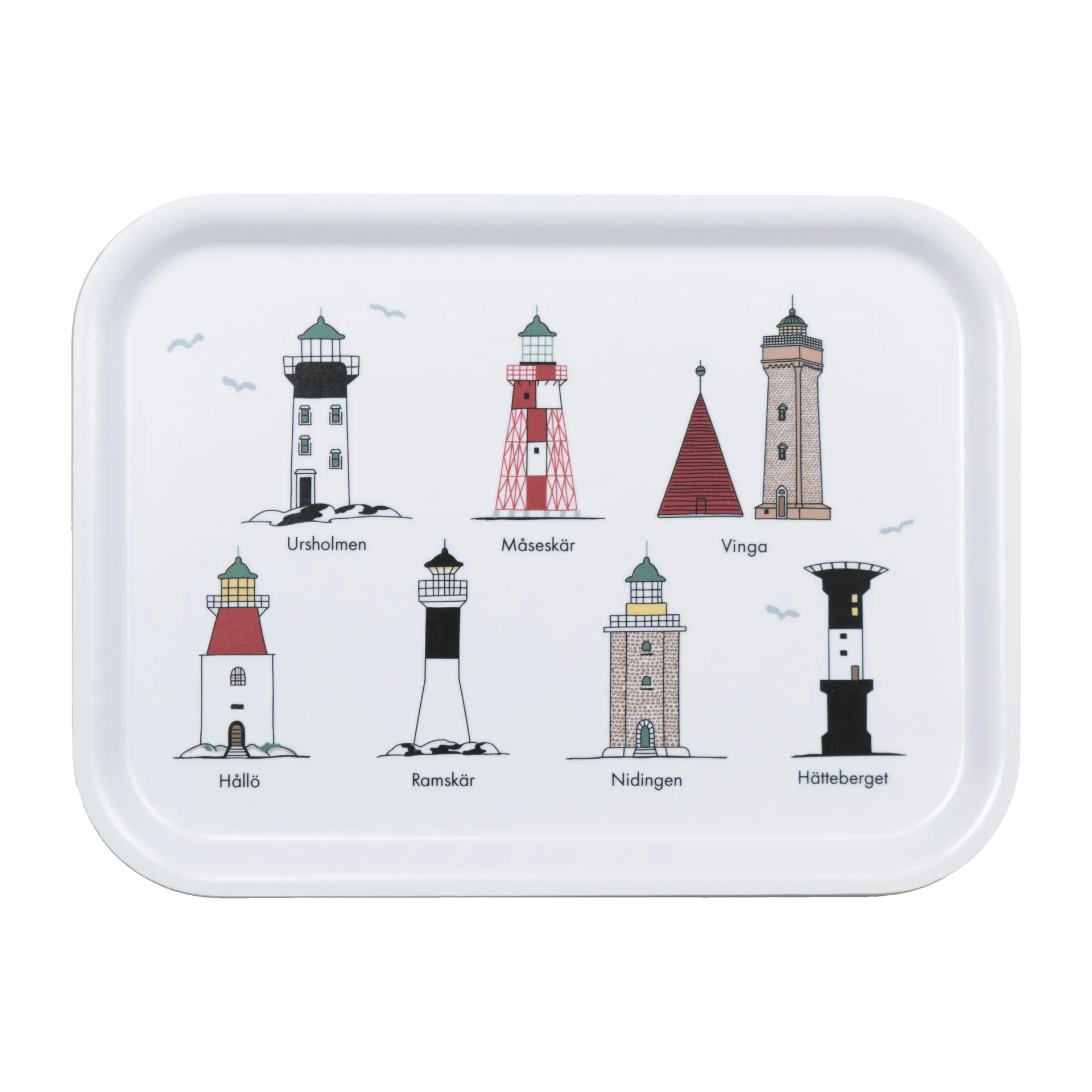 Zweedse vuurtorens dienblad 20x27 cm, Multi Almedahls