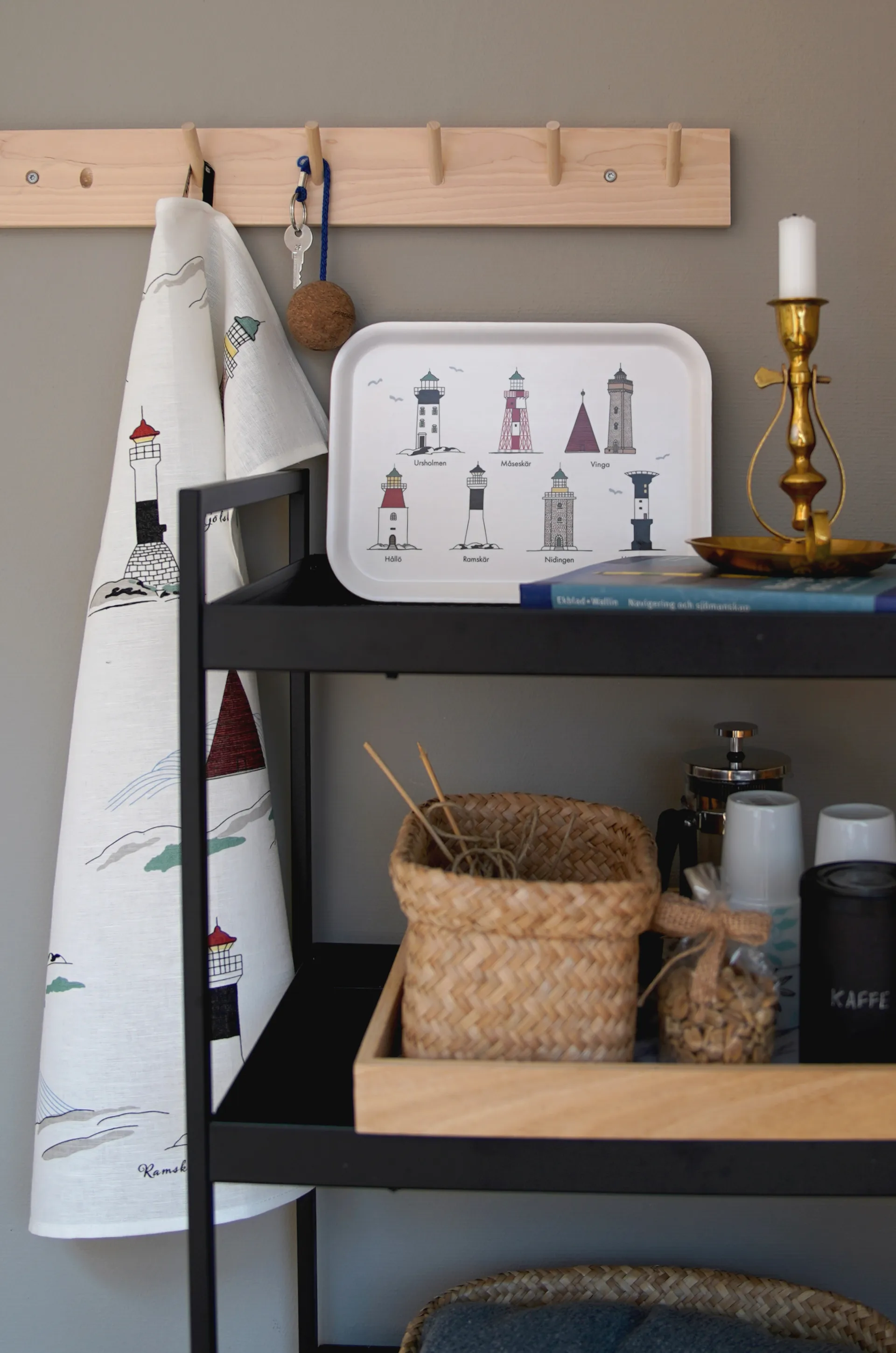 Zweedse vuurtorens dienblad 20x27 cm, Multi Almedahls