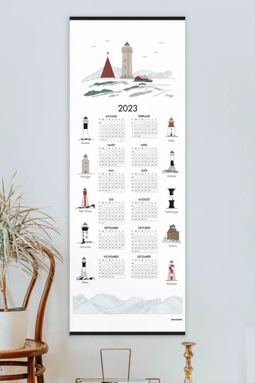 Zweedse vuurtorens kalender 2023 - 35x90 cm - Almedahls