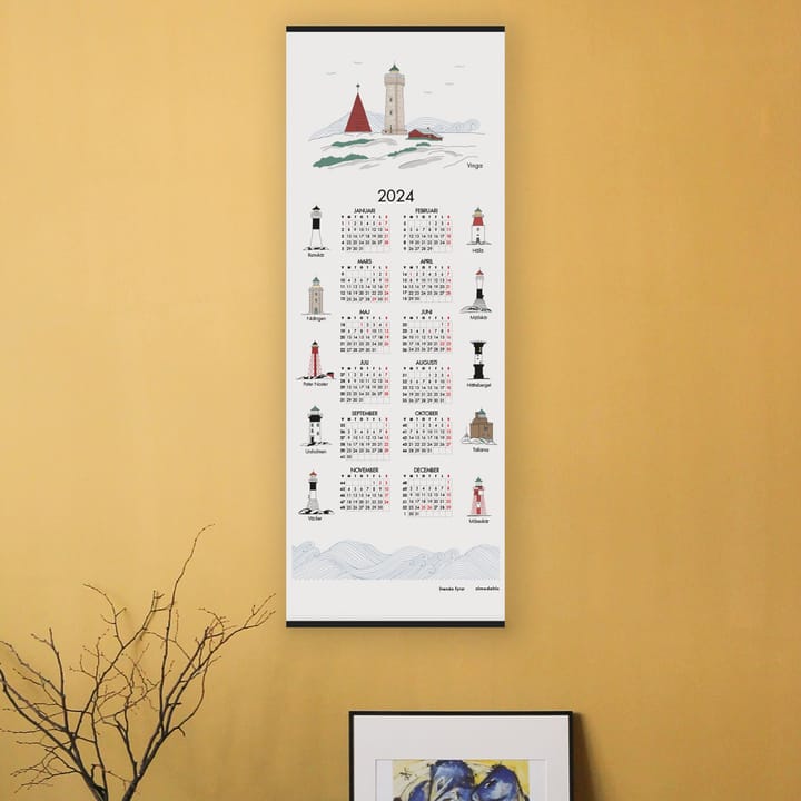 Zweedse vuurtorens kalender 2024, 35x90 cm Almedahls