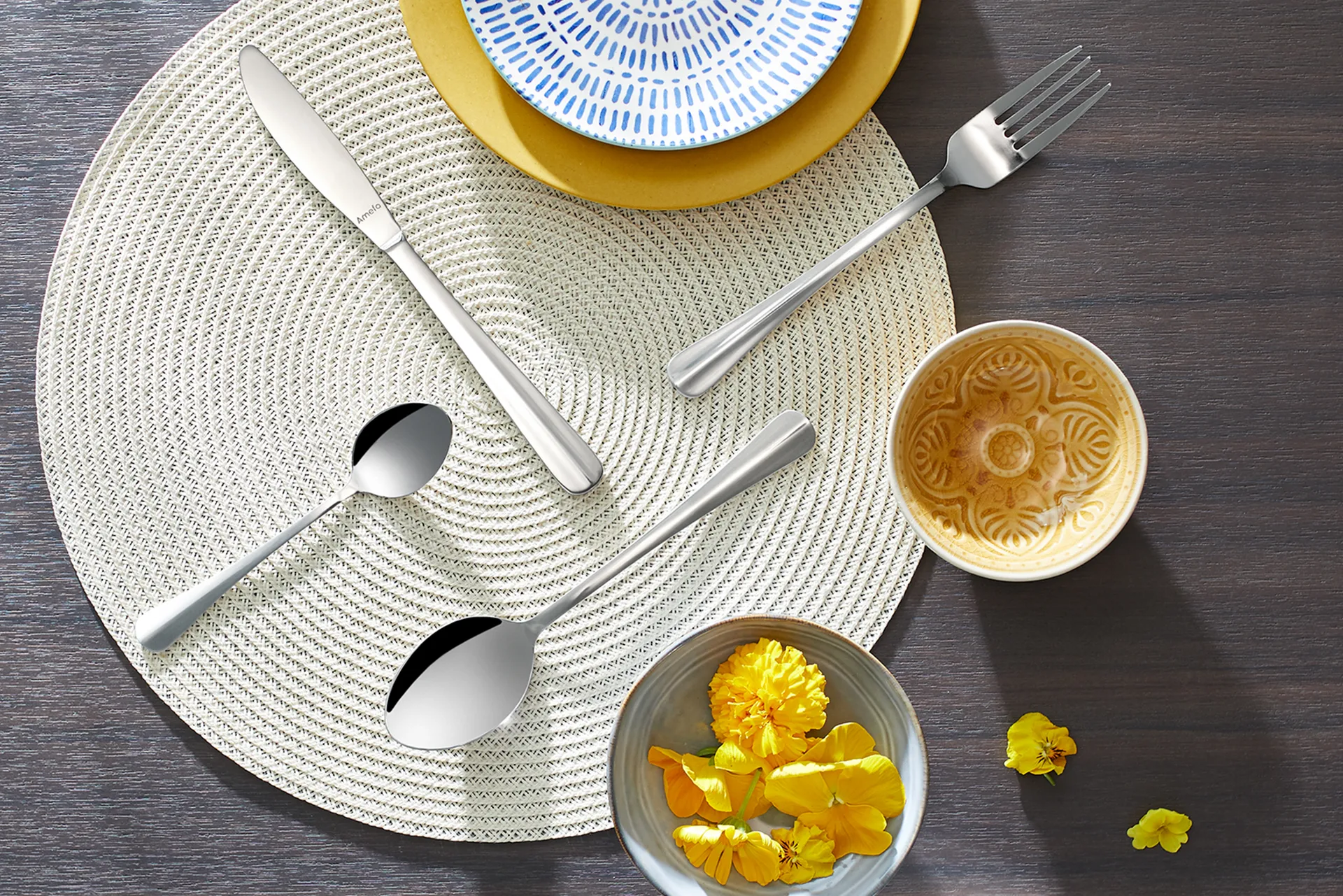 Napoli bestekset 24 delen, Roestvrij staal Amefa