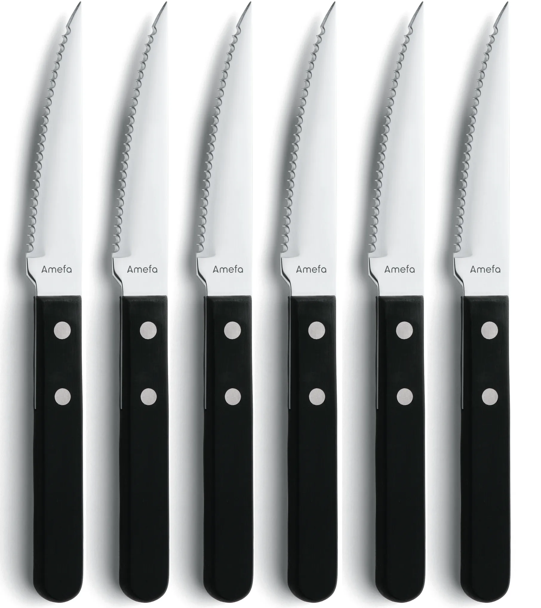 Pizza Noir grillmes 6-pack, Zwart Amefa