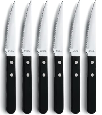 Pizza Noir grillmes 6-pack - Zwart - Amefa