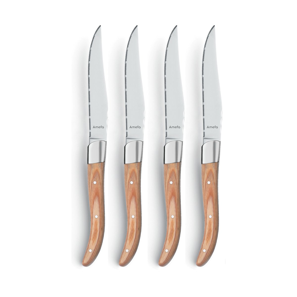 Amefa Royal Steak grillmes 4-pack Natural in houten doos