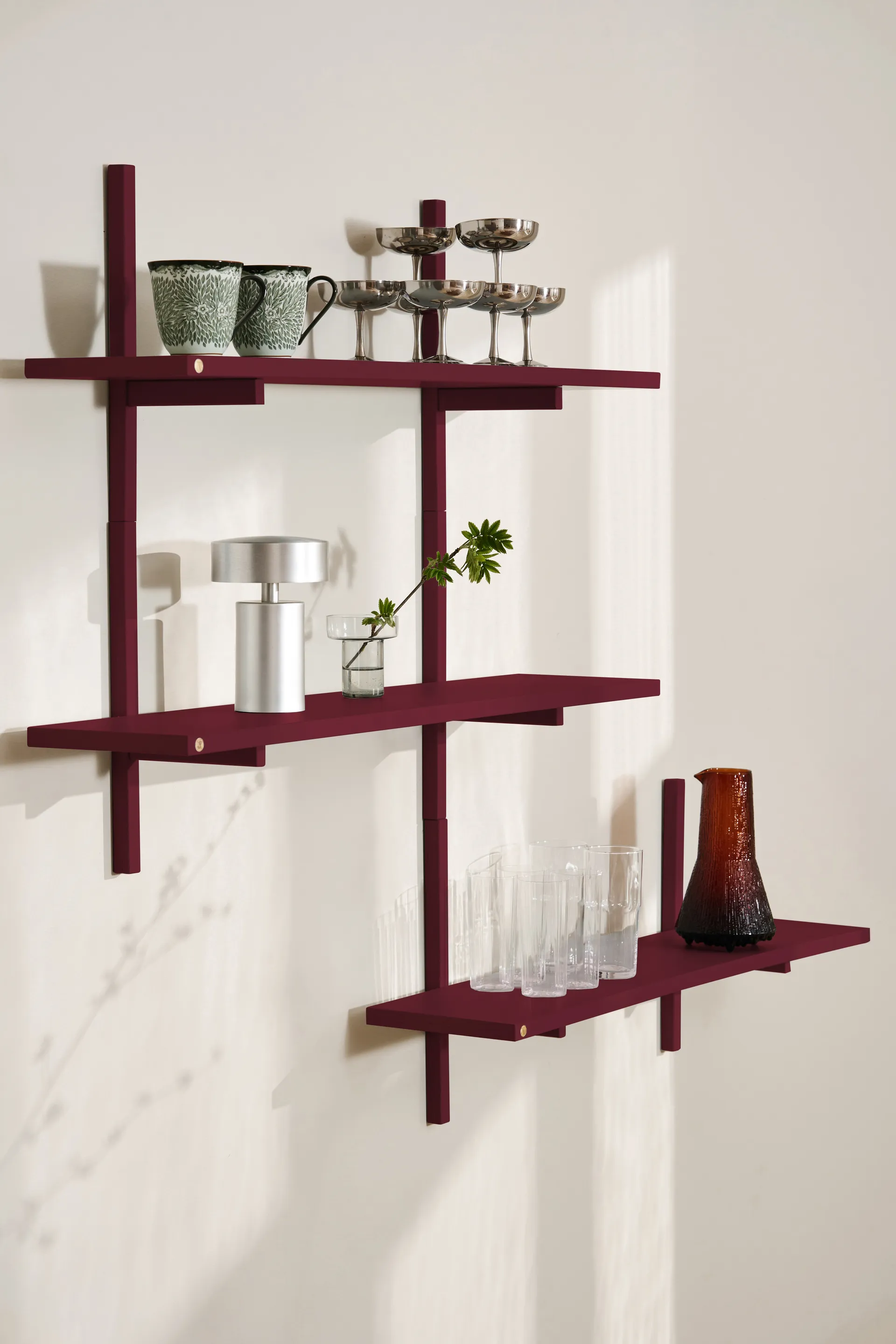 A-Light Shelf wandplank Special Edition, Wine red 90x21x35 cm Andersen Furniture