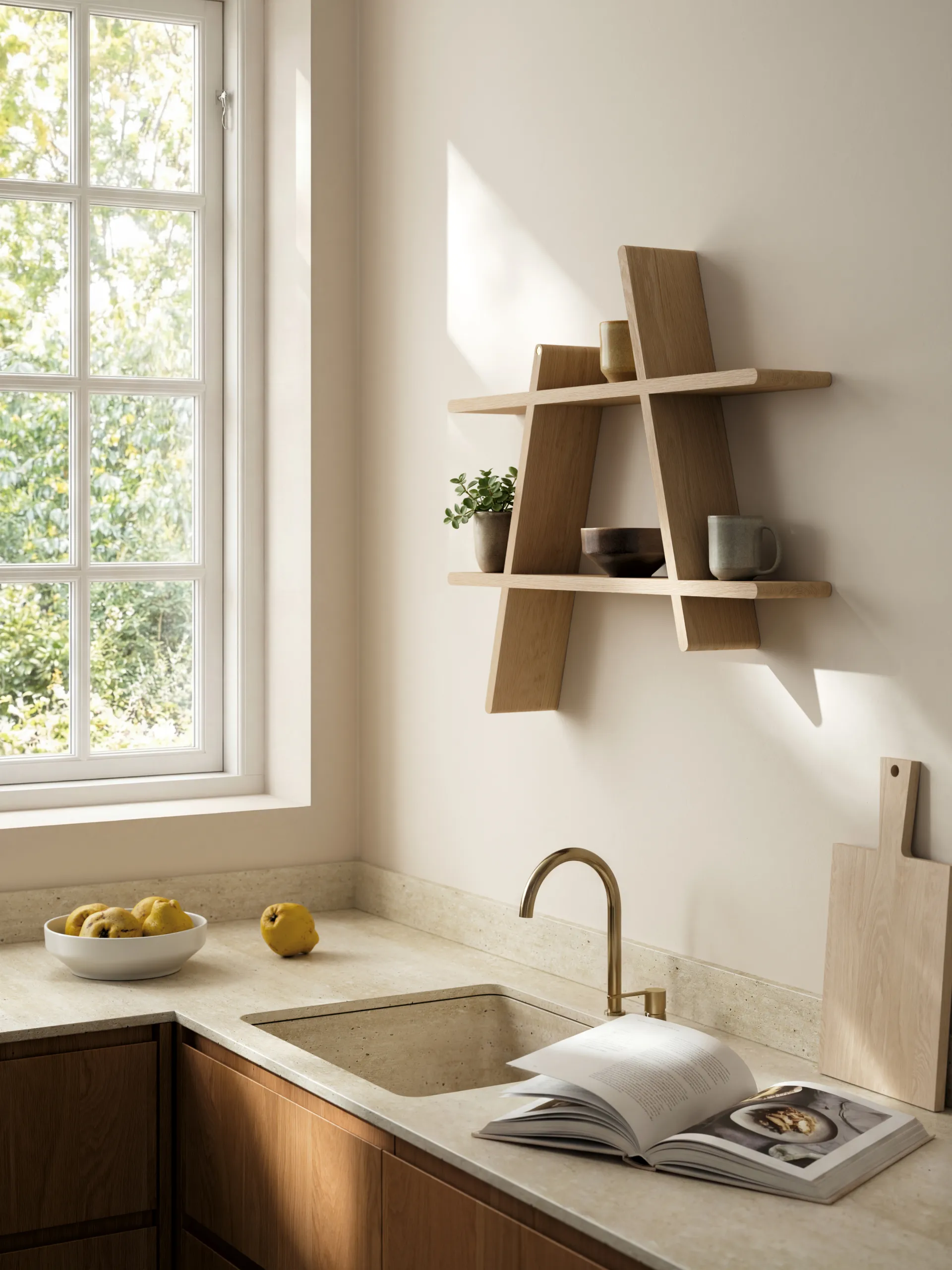A-Shelf wandrek Large 78x12x67 cm, Oak Andersen Furniture