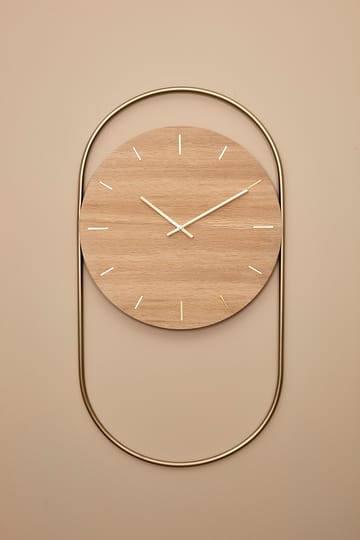 A-Wall wandklok 41x76 cm - Oak-brass - Andersen Furniture